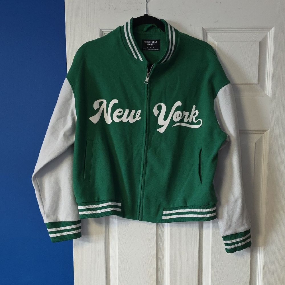 Streetwear Society Green and White Jacket